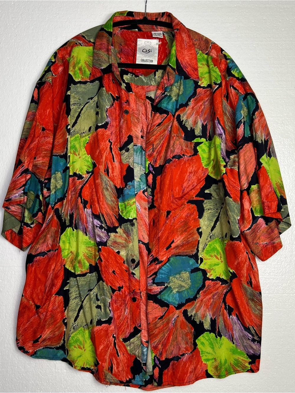 90’s Epic tropical Cogi collection 100% rayon men’s shirt size XL